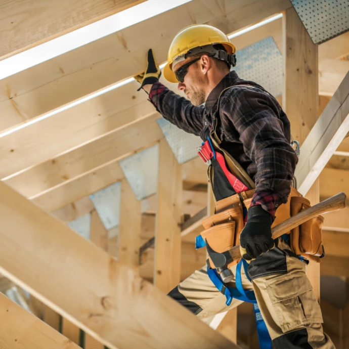 Construction worker on a building site