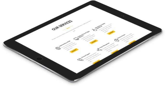 Our Services – New Peaks digital solutions New Peaks software and ERP services shown on tablet